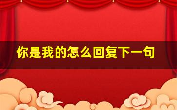 你是我的怎么回复下一句