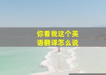 你看我这个英语翻译怎么说