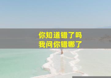 你知道错了吗我问你错哪了