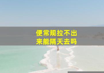 便常规拉不出来能隔天去吗