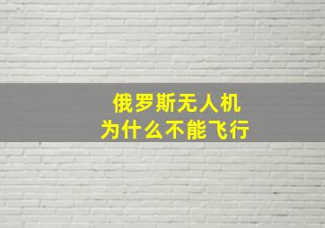 俄罗斯无人机为什么不能飞行