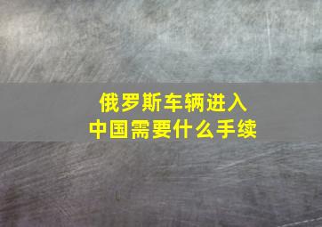 俄罗斯车辆进入中国需要什么手续