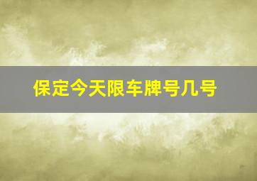 保定今天限车牌号几号