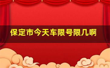 保定市今天车限号限几啊