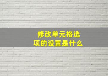 修改单元格选项的设置是什么