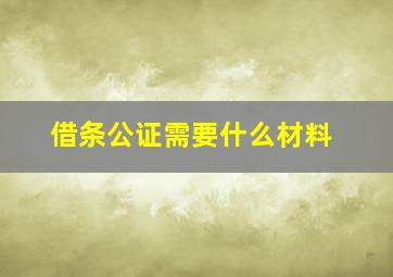 借条公证需要什么材料