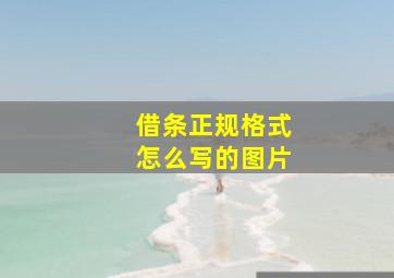 借条正规格式怎么写的图片