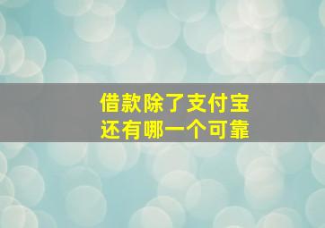 借款除了支付宝还有哪一个可靠