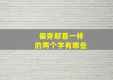 偏旁部首一样的两个字有哪些