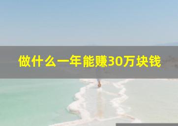 做什么一年能赚30万块钱