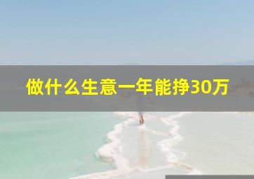 做什么生意一年能挣30万