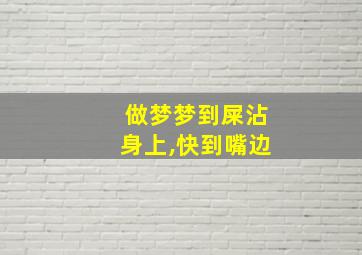 做梦梦到屎沾身上,快到嘴边