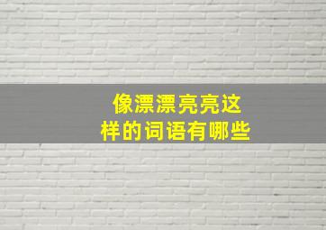 像漂漂亮亮这样的词语有哪些