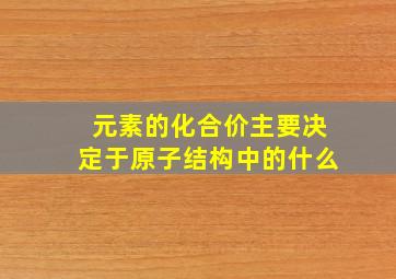 元素的化合价主要决定于原子结构中的什么