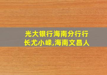 光大银行海南分行行长尤小嵘,海南文昌人