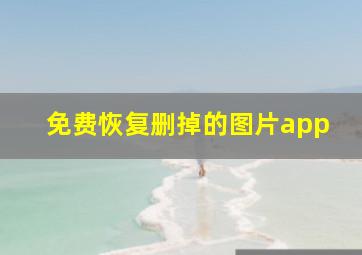 免费恢复删掉的图片app