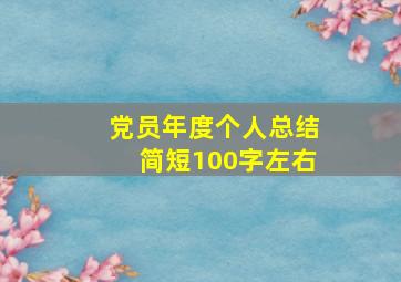 党员年度个人总结简短100字左右