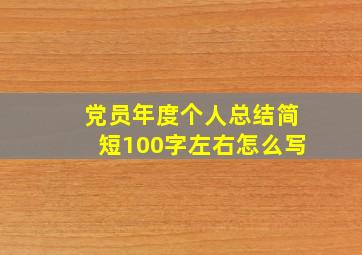 党员年度个人总结简短100字左右怎么写