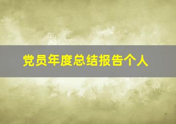 党员年度总结报告个人