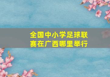 全国中小学足球联赛在广西哪里举行