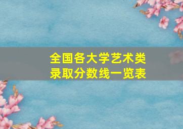 全国各大学艺术类录取分数线一览表