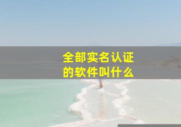 全部实名认证的软件叫什么