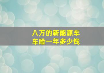 八万的新能源车车险一年多少钱