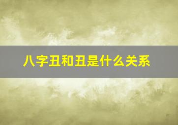 八字丑和丑是什么关系