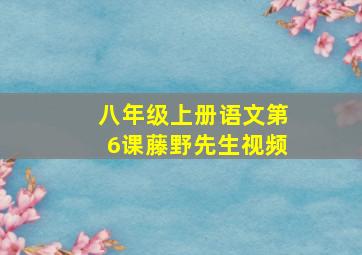 八年级上册语文第6课藤野先生视频