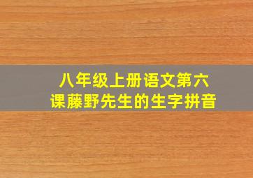 八年级上册语文第六课藤野先生的生字拼音