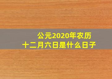 公元2020年农历十二月六日是什么日子