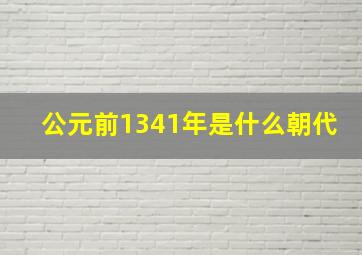 公元前1341年是什么朝代