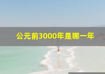 公元前3000年是哪一年