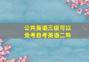 公共英语三级可以免考自考英语二吗