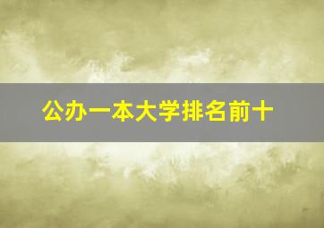 公办一本大学排名前十