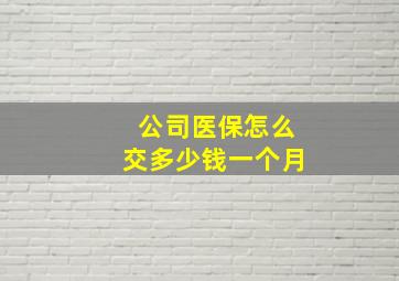 公司医保怎么交多少钱一个月