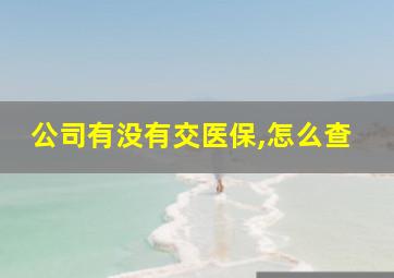 公司有没有交医保,怎么查