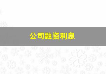 公司融资利息