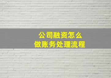 公司融资怎么做账务处理流程