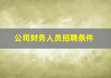 公司财务人员招聘条件