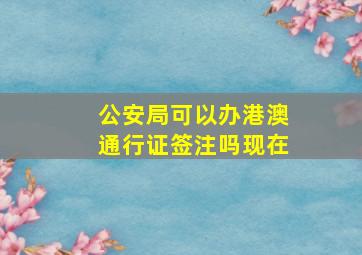 公安局可以办港澳通行证签注吗现在