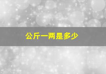 公斤一两是多少