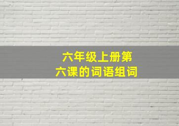 六年级上册第六课的词语组词