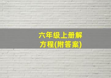 六年级上册解方程(附答案)