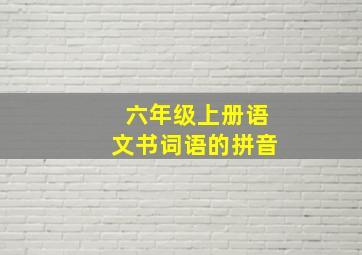 六年级上册语文书词语的拼音