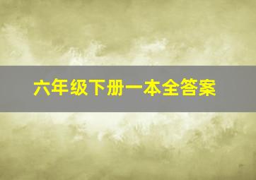 六年级下册一本全答案