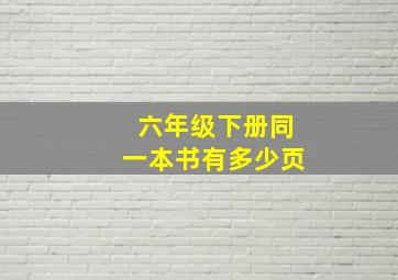 六年级下册同一本书有多少页