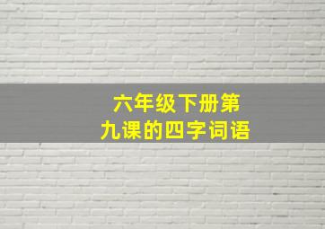 六年级下册第九课的四字词语