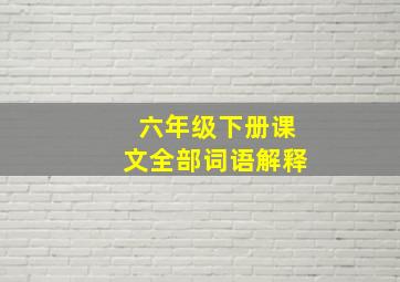 六年级下册课文全部词语解释