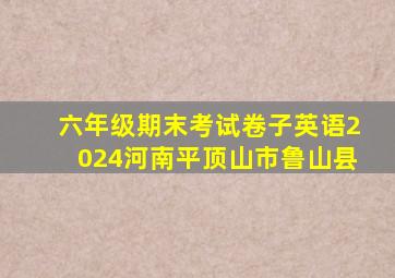 六年级期末考试卷子英语2024河南平顶山市鲁山县